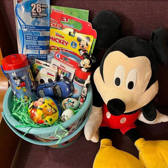 Mickey Mouse large Easter bundle 24 inch pillow Buddy,Kite , color sticker book - Picture 2 of 4